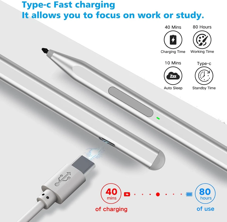 Penna Stilo per Microsoft Surface Pro11/10/9/8/X/7+/6/5/4/3/Surface 3, Surface G - Immagine 4 di 4