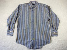 Ted Baker Mens Dress Shirt 16 32 Blue Stripe Cotton Business Formal London
