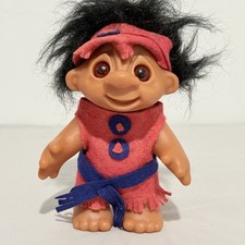 Vintage Thomas Dam Rare Troll, With Original Red Blue Felt Outfit