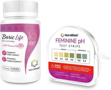 Óvulos Vaginales de Ácido Bórico 600mg 30uds + Tiras pH Femenino 100