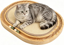 Sisal Cat Scratcher Toy, Natu Sisal Cat Scratching Pad, Ball Track Wooden Intera