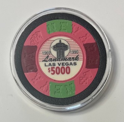 Landmark Casino $5000 Chip Borland Commemorative Las Poker Card Guard