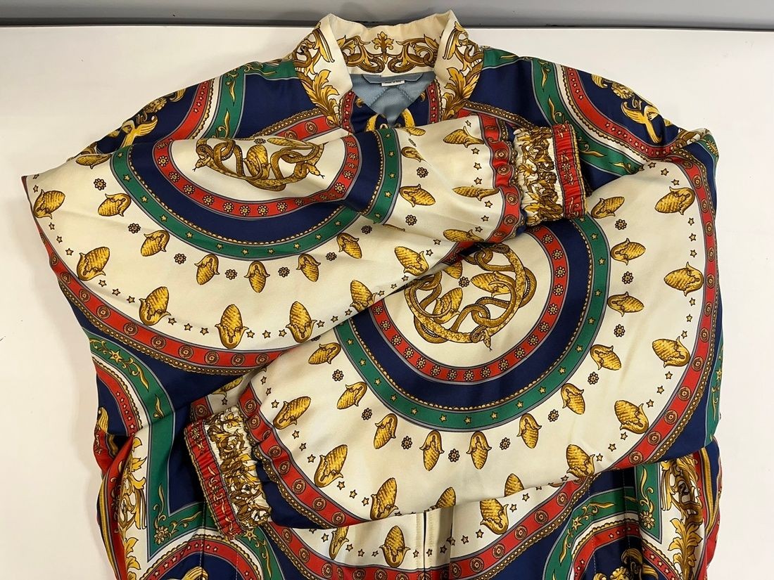 Gucci Silk Print Bomber Jacket Men’s 48 Multicolor Used From Japan thumbnail 3