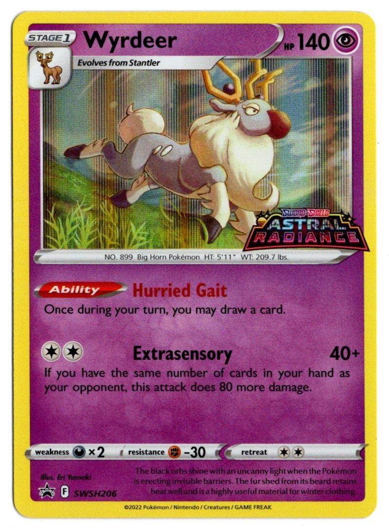 [0927] NEAR MINT Pokemon Black Star Promo SWSH206 Wyrdeer ASTRAL RADIANCE STAMP