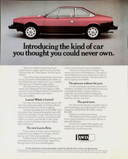 1976 Lancia Beta Coupe Original Vintage Car Advertisement Italian Sports Car