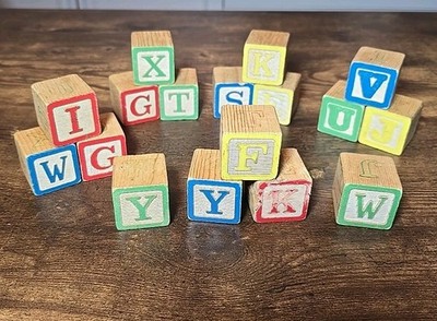 Vintage 17 Letter & Number Blocks (Not Complete) Alphabet Craft