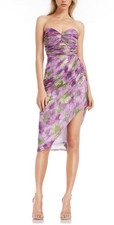 NWT Jewel Badgley Mischka Metallic FloralStrapless Mesh Dress Purple Fairy 2.