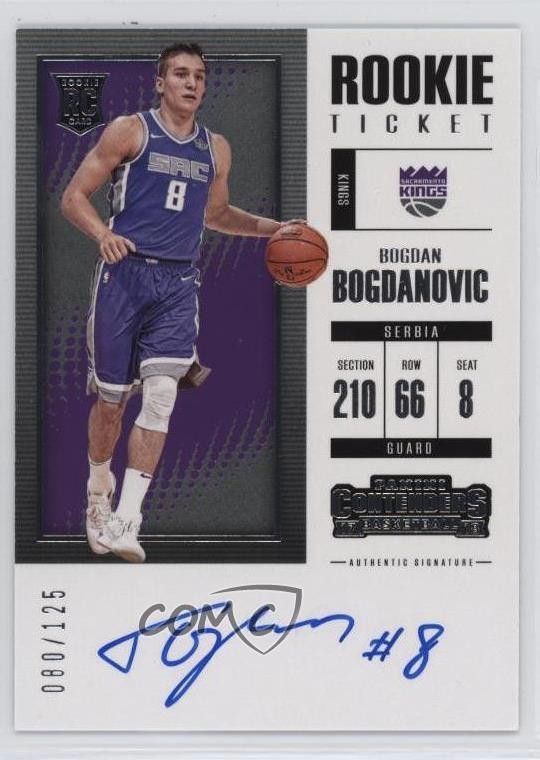 2017 Panini Contenders Ticket 80/125 Bogdan Bogdanovic #145 Rookie Auto RC 15wb