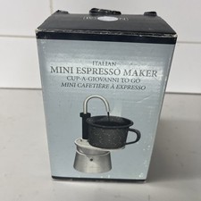 Restauración Hardware Nuevo En Caja Mini Cafetera Espresso Esmalte Rojo Taza Italia
