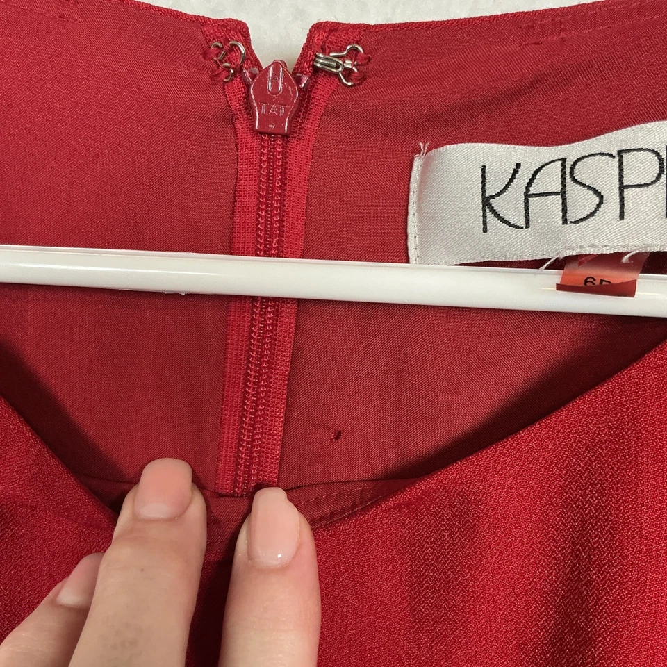 Vestido vaquero Kasper para mujer talla 6P rojo sin mangas Foto 3 de 4