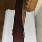 Vintage Brown Leather Duty Officer Military Belt Brass Two Prone England 2” Wide — photo 8