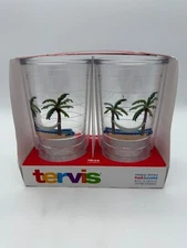 New Set of 2 Tervis Tumblers Trees & Hammock 16 Oz Tumblers NIP