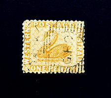 WESTERN AUSTRALIA Stamp - 1865 Black Swan Sn 31b Line 12 1/2 CC Wtm Used r57🔥