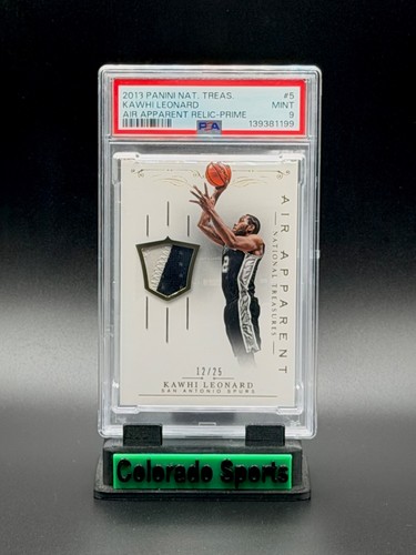 KAWHI LEONARD 2013-14 National Treasures Air Apparent Game-Worn Patch #/25 PSA 9