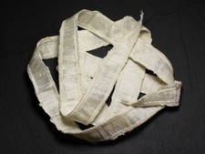 Collier Ruban Soie sauvage Bourrette 85 x 2cm Blanc Crème SOIE187 - 874114000339