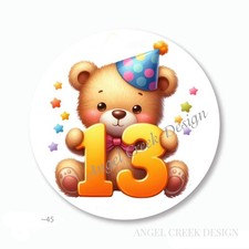 Teddy Bear 13th Birthday Party Favors Scrapbook Stickers Envelope Seals Labels