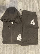 Mens TH4L Gray 2 Piece Tech Sweatsuit Hoodie Jogger Pants 2x