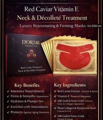 High End Skincare-Red Caviar Vitamin E Neck & Décolleté Mask Firming Anti Aging 