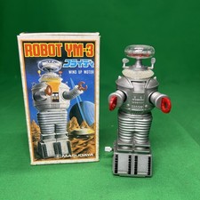 VTG 1985 Wind Up Toy Robot YM3 Masudaya Lost in Space Japan 4.5in open box