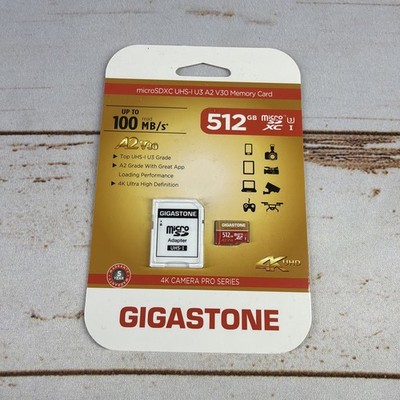 New Gigastone 512GB Micro SD Card 4K UHD Video Recording A2 V30