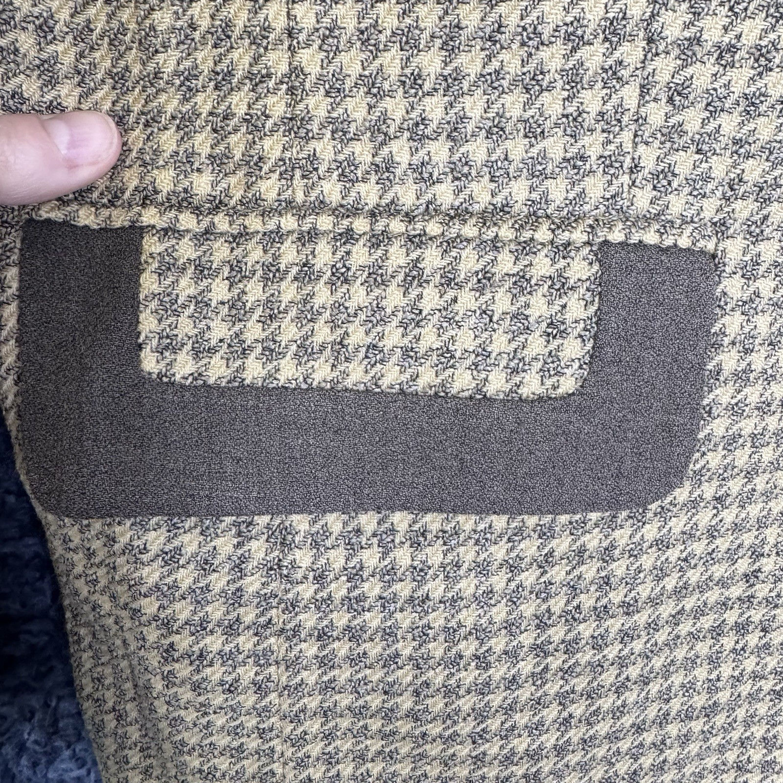 Vintage Jacques Vert Houndstooth Blazer – Wool Blend – Double Breasted – UK 14 image 8