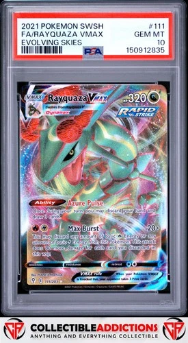 2021 Pokemon Sword & Shield Evolving Skies #111 Rayquaza Vmax PSA 10