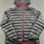 Wurth Down Jacket Mens XL Puffer Black Full Zip Hooded Lightweight