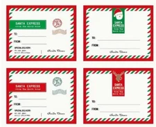 CHRISTMAS STICKERS LABELS  x40  "LETTERS TO SANTA" 50 x 40cm - FREE POSTAGE