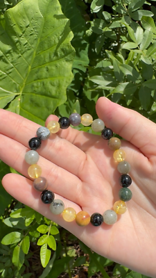 Leo Zodiac Bracelet: 8 mm Natural Crystal Beads (Leo Birthstone