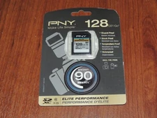 New - PNY Elite Professional 128GB SDXC Card - 90 MB/s - Class 10 P-SDX128U1H-GE