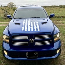 Hood Decal Distressed American Flag Fits Dodge Ram Hemi 1500 2500 Rebel Mopar Hood Decal Distressed American Flag Fits Dodge Ram Hemi 1500 2500 Rebel Mopar