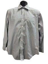 Ralph Lauren Mens Classic Fit Blue  White Striped Dress Shirt Sz 15.5 32/33 