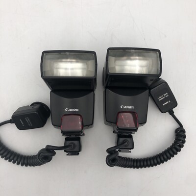 LOT OF 2 USED VINTAGE Canon Speedlite 380EX Shoe Mount Flash PARTS REPAIR READ