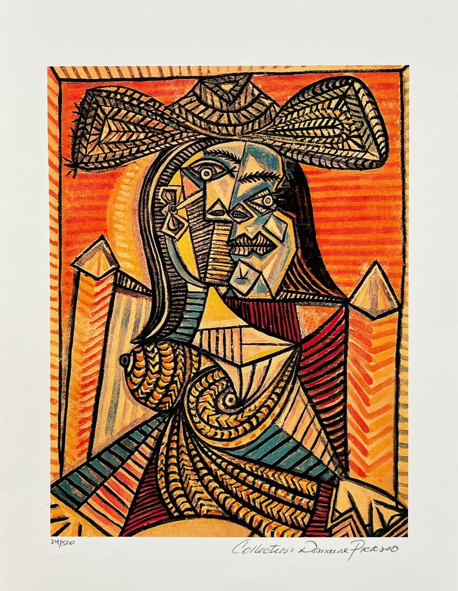 Pablo Picasso WOMAN IN HAT Estate Signed & Numbered Giclee Art