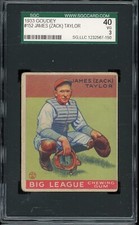 1933 Goudey Baseball #152 James (zack) Taylor SGC 3