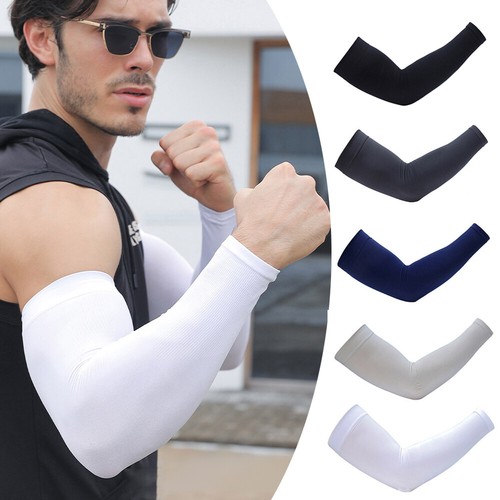 Manchettes de Protection Solaire UV en Soie Glacée Manches de Bras pour