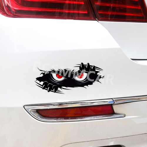 3Pcs Peeking Monster Angry Eyes Car Stickers Waterproof Black Vinyl Bumper Decal - Picture 4 of 11