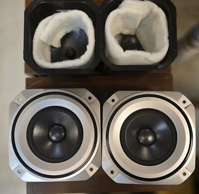 2X MINT RCA SPK 380E Vintage Silver Midrange Drivers Speakers 60W Part# 174269 