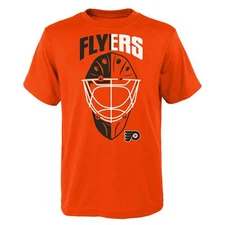 Outerstuff Philadelphia Flyers NHL Youth Mask Made Short Sleeve Tee, Orange