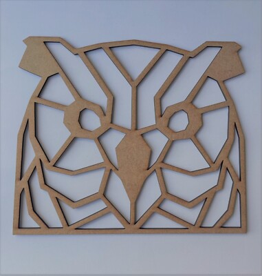 Eule - geometrische Tierform 255 mm x 210 mm (Laserschnitt 3 mm MDF) Handwerk Wandkunst
