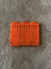 Nerf N Strike Elite 12 Round Magazine Ammo Cartridge Orange/Clear lot of 3