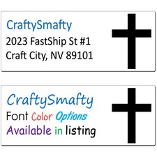 30 Religious Cross Personalized Return Address Labels For Church Christian