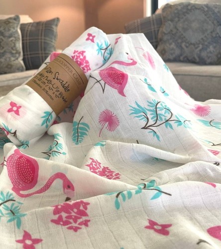 Muslin Swaddle Blankets- Soft Bamboo Cotton Baby Swaddle Blanket( 2 packs) - Picture 4 of 7