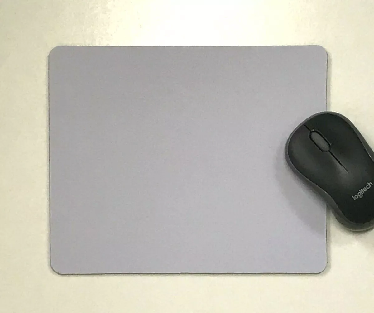 Large Mouse Mat Pad Light Grey Sublimation 5 mm Non Slip Foam 23.5 x 19.5 CM