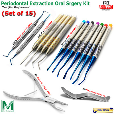 Basic Atraumatic Extraction Kit Micro Serrated PDL Periotome PT1/2 Oral Surgery