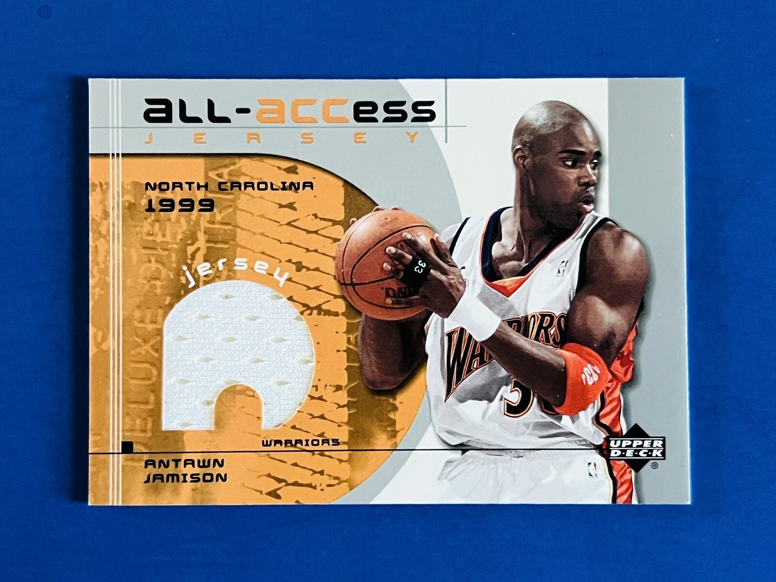 2003 Upper Deck Antawn Jamison Warriors All-Access Game Used Jersey Card #A-AJ