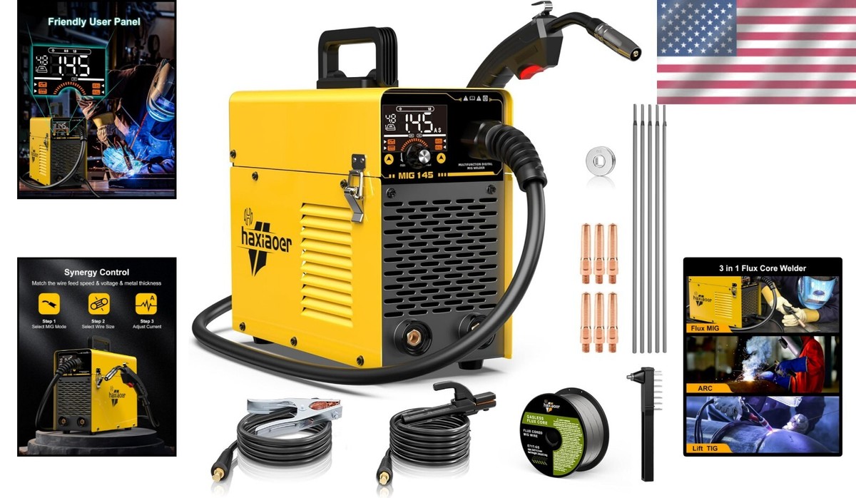 Haxiaoer 145A MIG Welder - Advanced IGBT Inverter for Beginners