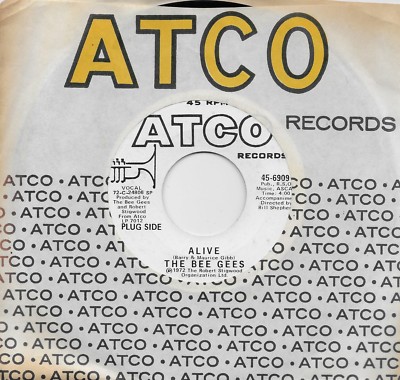 THE BEE GEES  Alive / Paper Mache Cabbages And Kings  rare promo 45 from 1972