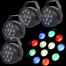 4 Stk. MINI 12 LED PAR Stage Light RGBW DMX Bühnenbeleuchtung Disco Licht Effekt