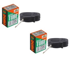 2 TWO DURO BICYCLE 700 x 25c/28c/32c TUBE 80MM STANDARD PRESTA/FRENCH VALVE.